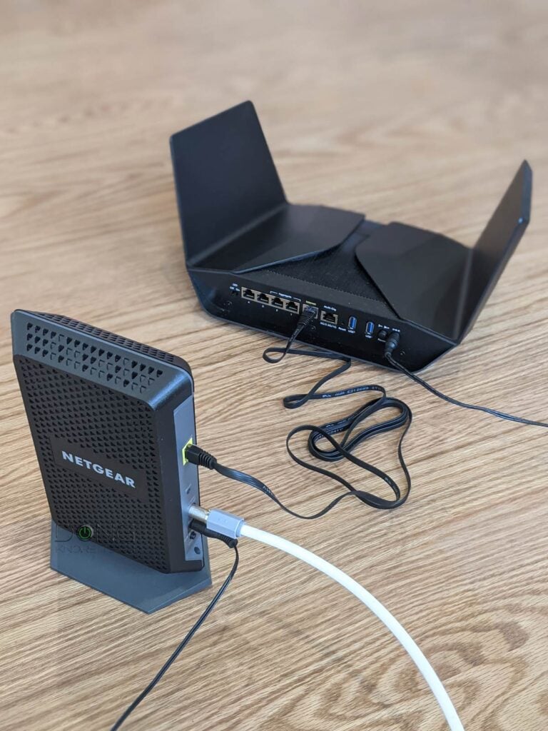 A Cable Modem and a Router