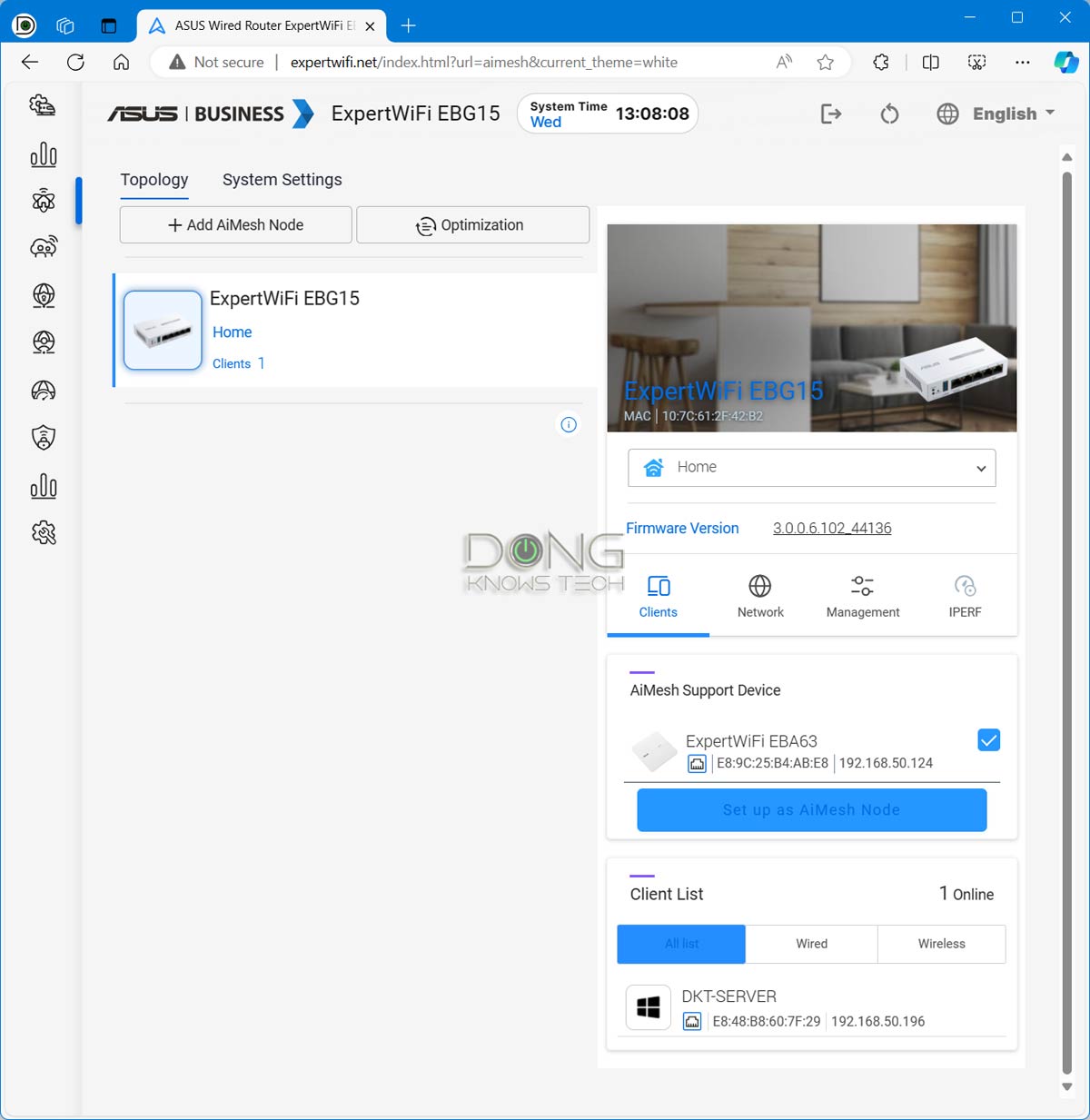 Asus ExpertWiFi EBG15 AiMesh Setup