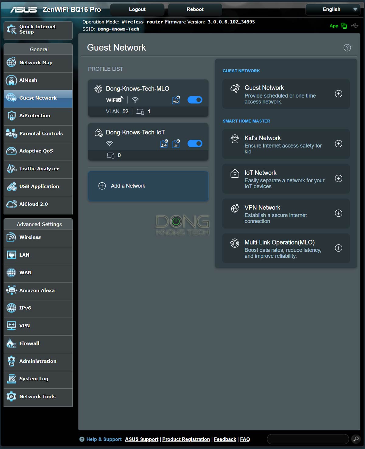 Asus ZenWiFi BQ16 Pro Guest Network