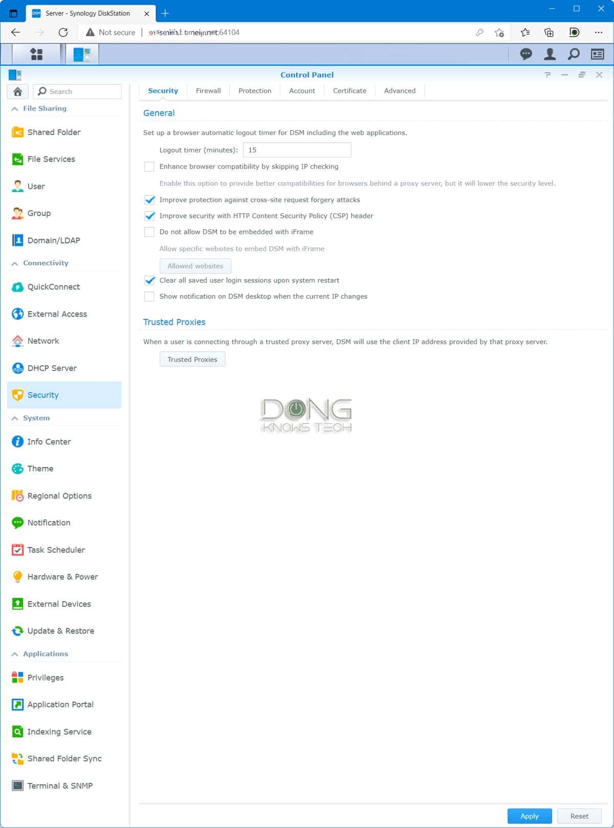 DSM 6 2 Control Panel Items