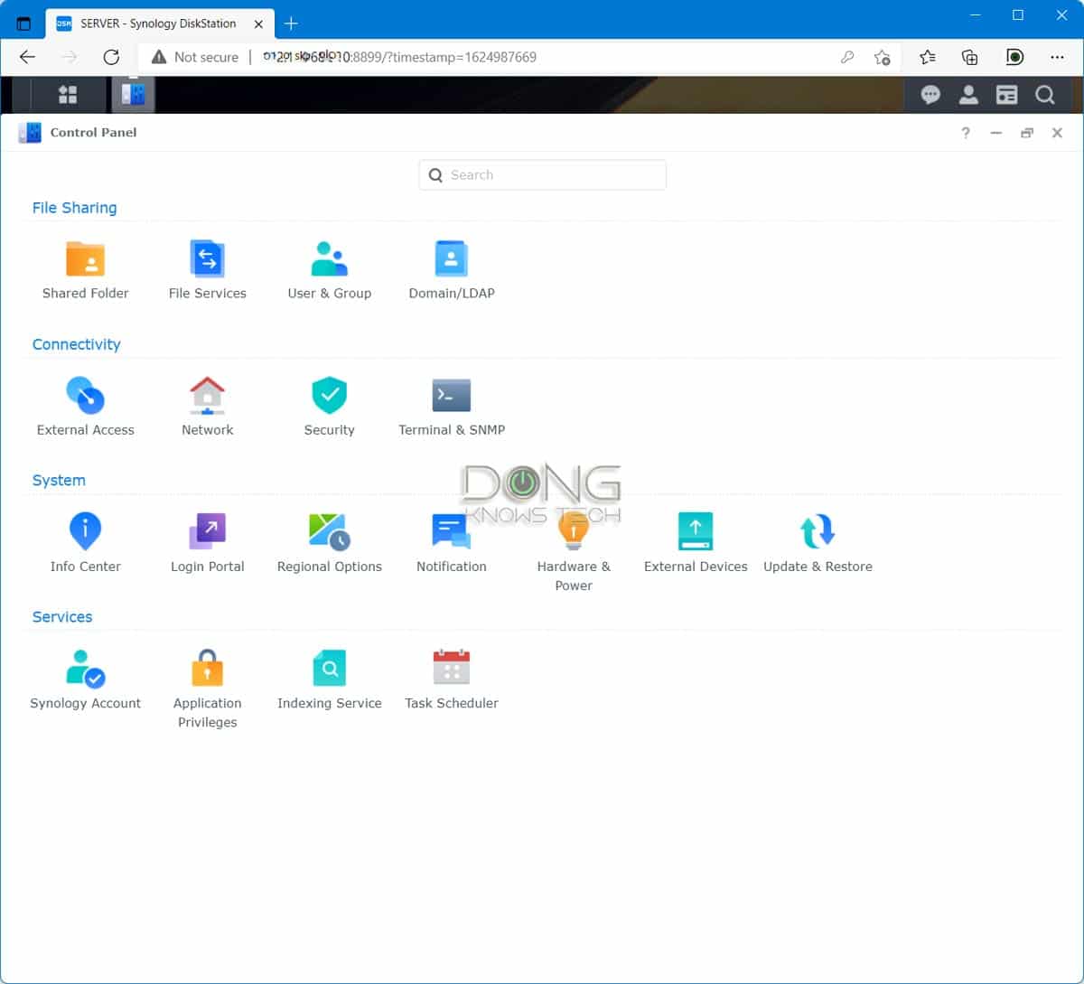 DSM 7 0 Control Panel