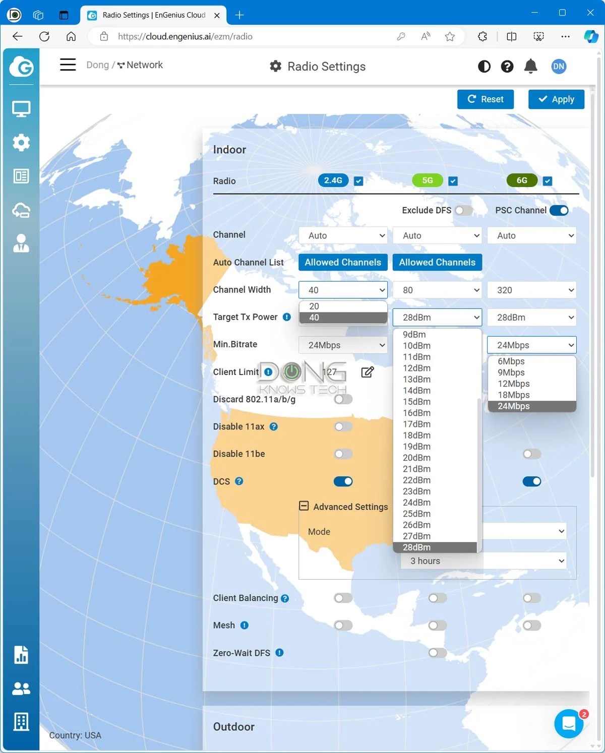 EnGenius ECW526 Cloud Manage Web Interface