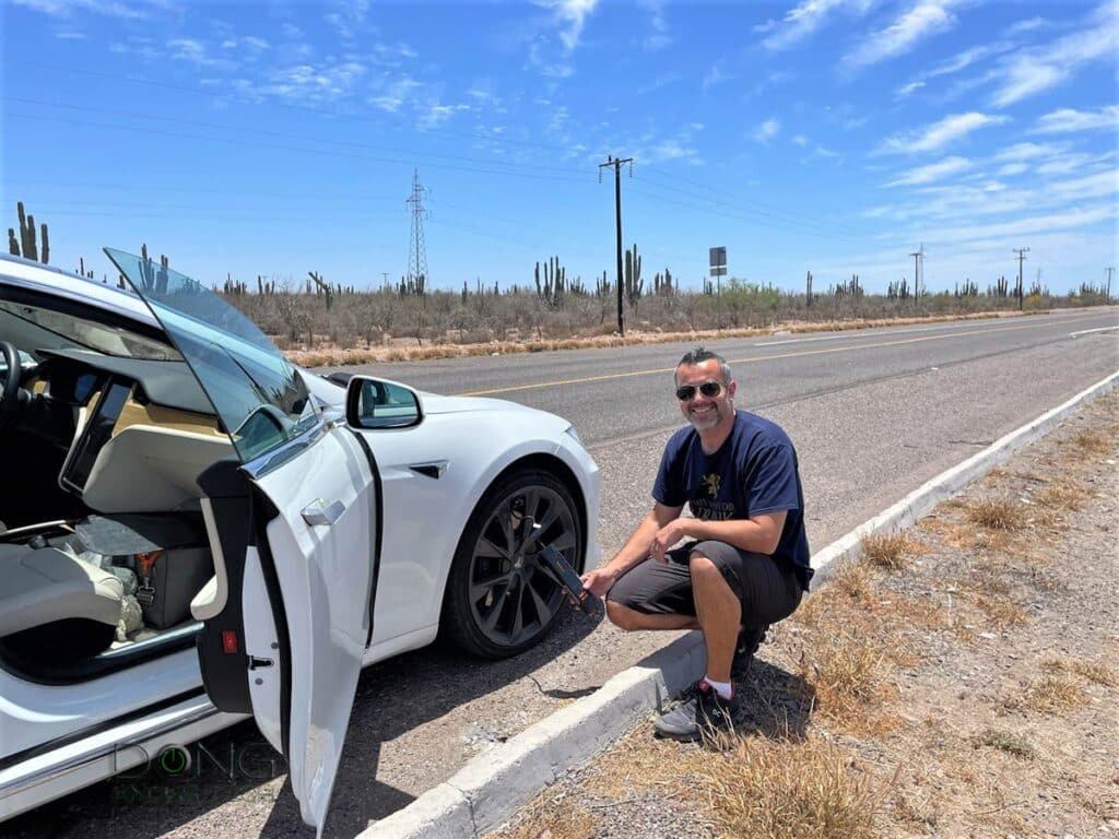 Luis Pumping Tire Model S on the Road