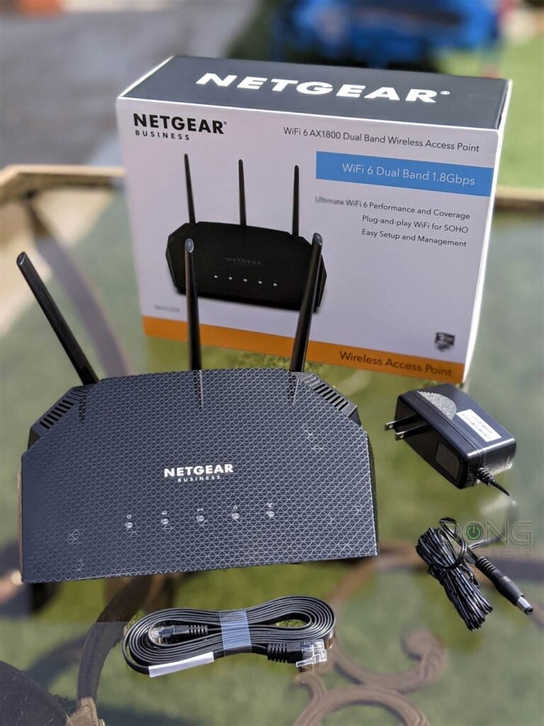 Netgear WAX204 Wi-Fi 6 AX1800 Dual Band Wireless Access Point is out of the box