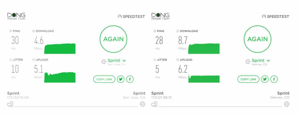 NetStick Speeds