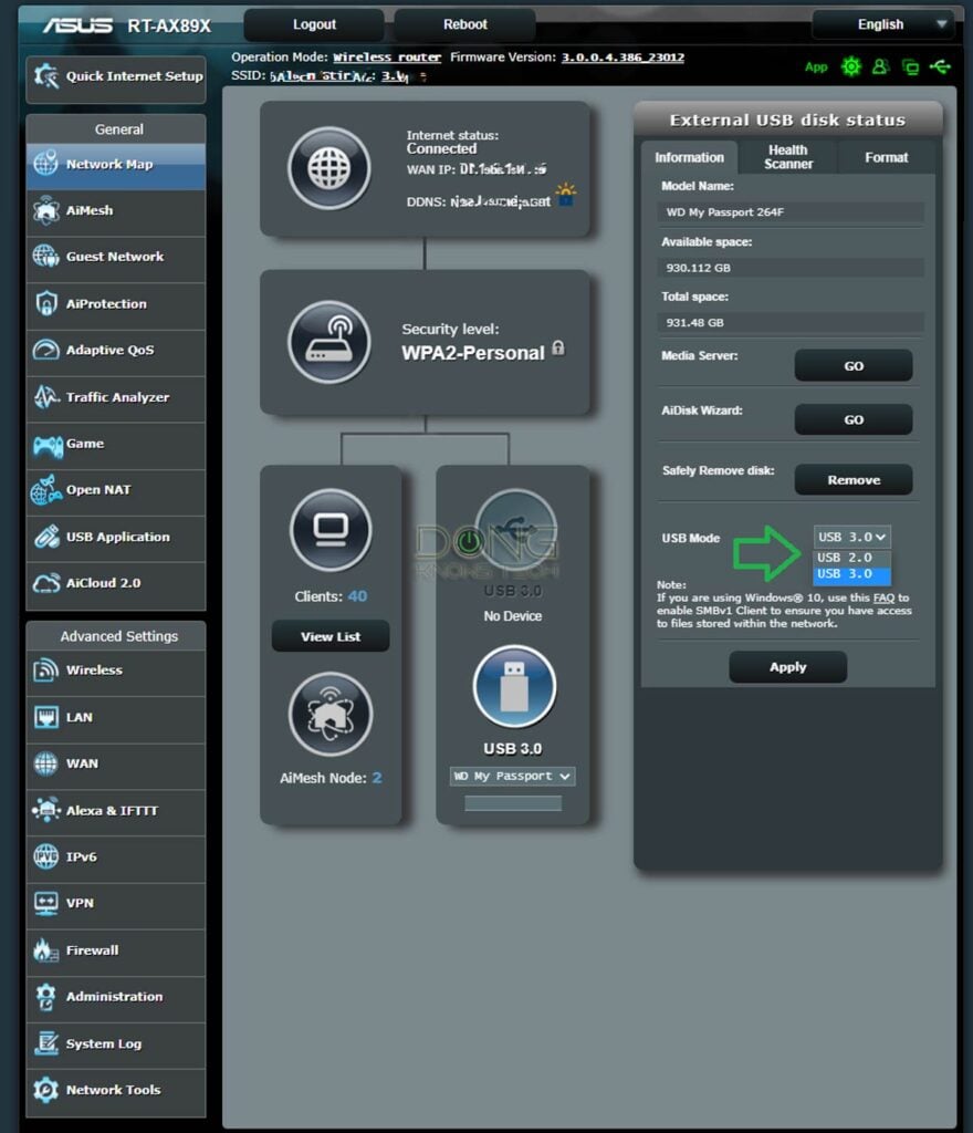 Router USB 2 0 Mode