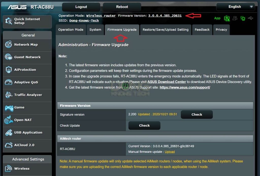 RT-AC88U Firmware Update