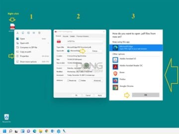 Steps to change the default app for the PDF file type in Windows