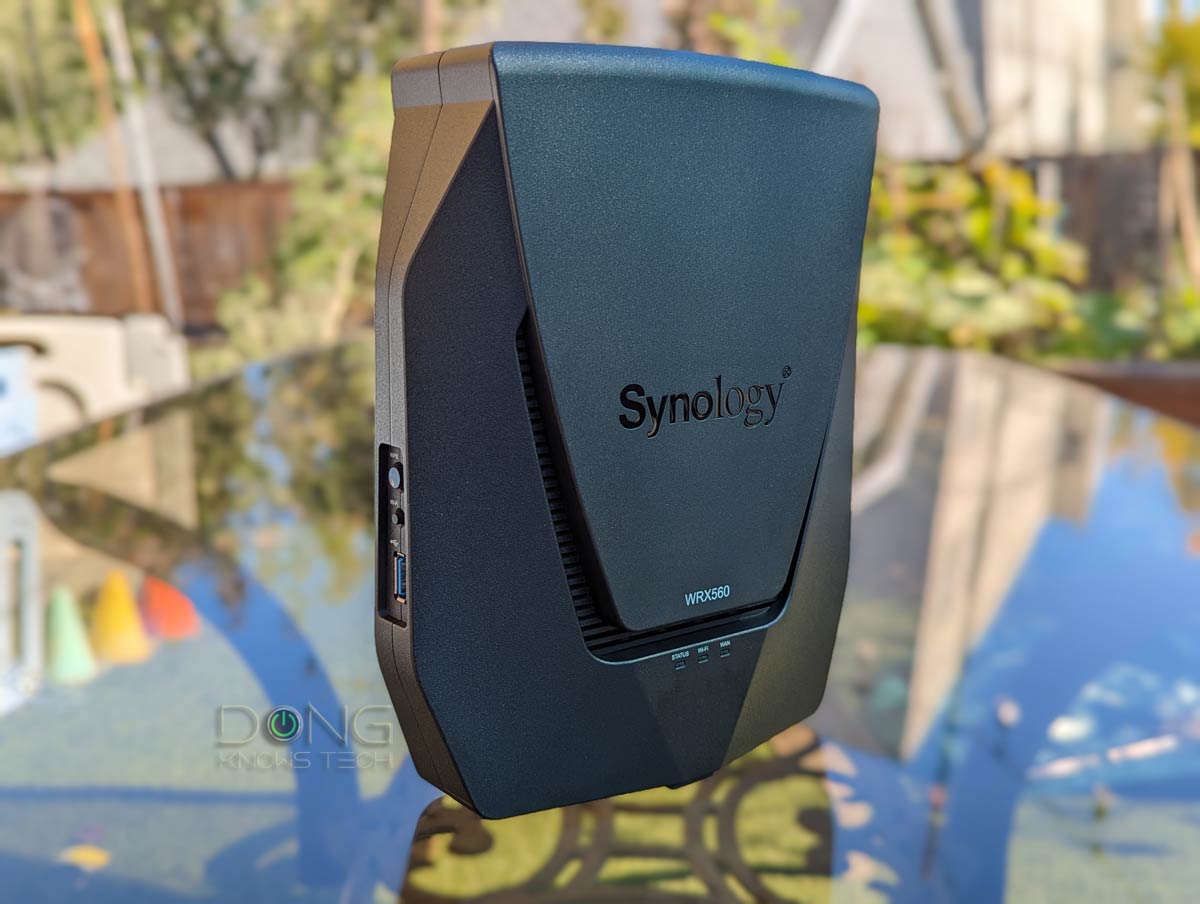 Synology WRX560 Router Front Angle on Table