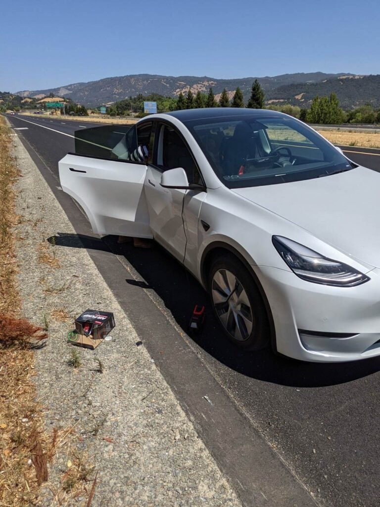 Tesla Model Y Flat Tire