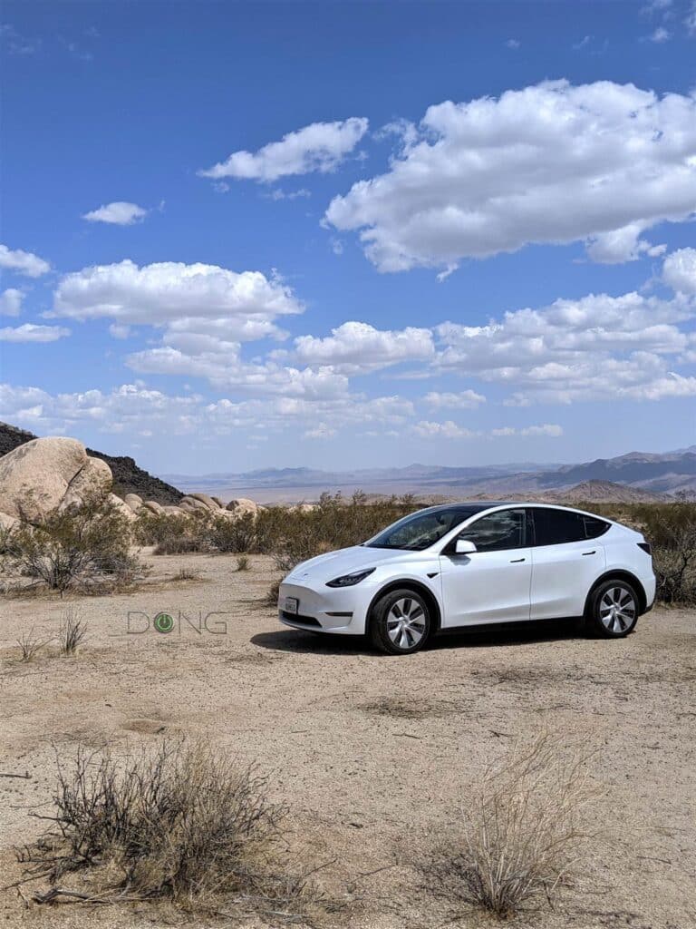 Tesla Model Y in desert