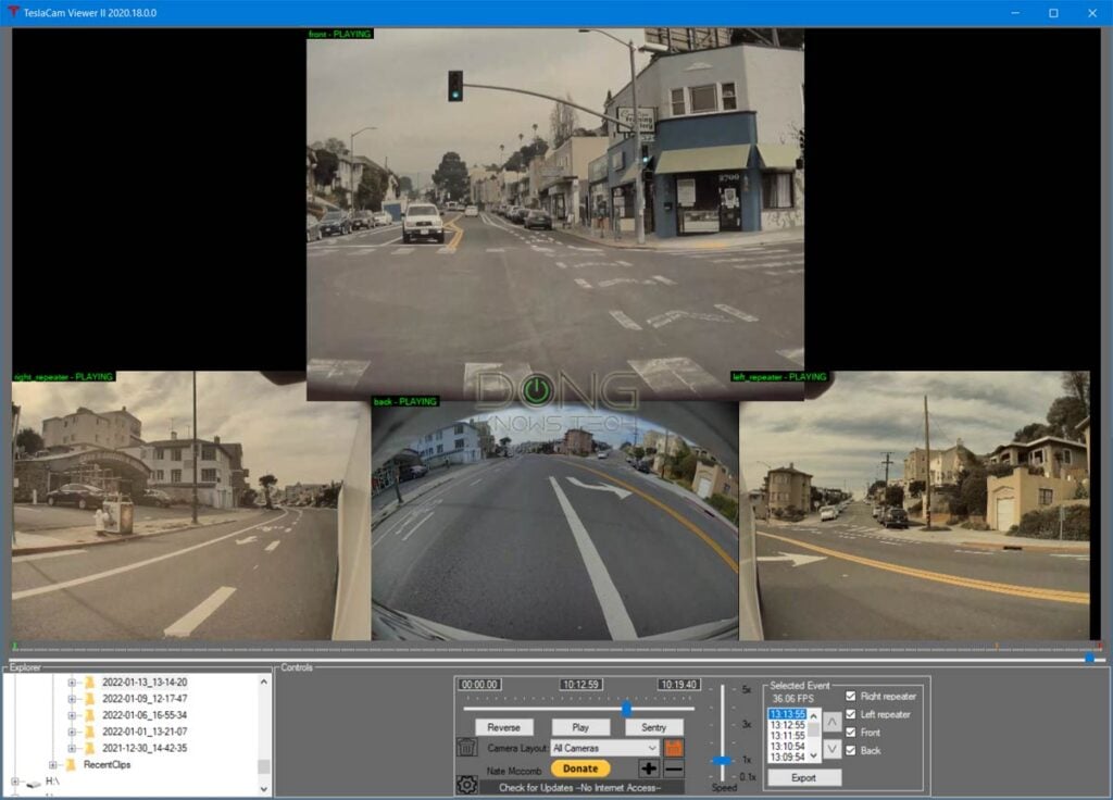 Tesla Sentry Mode Playback on a Computer