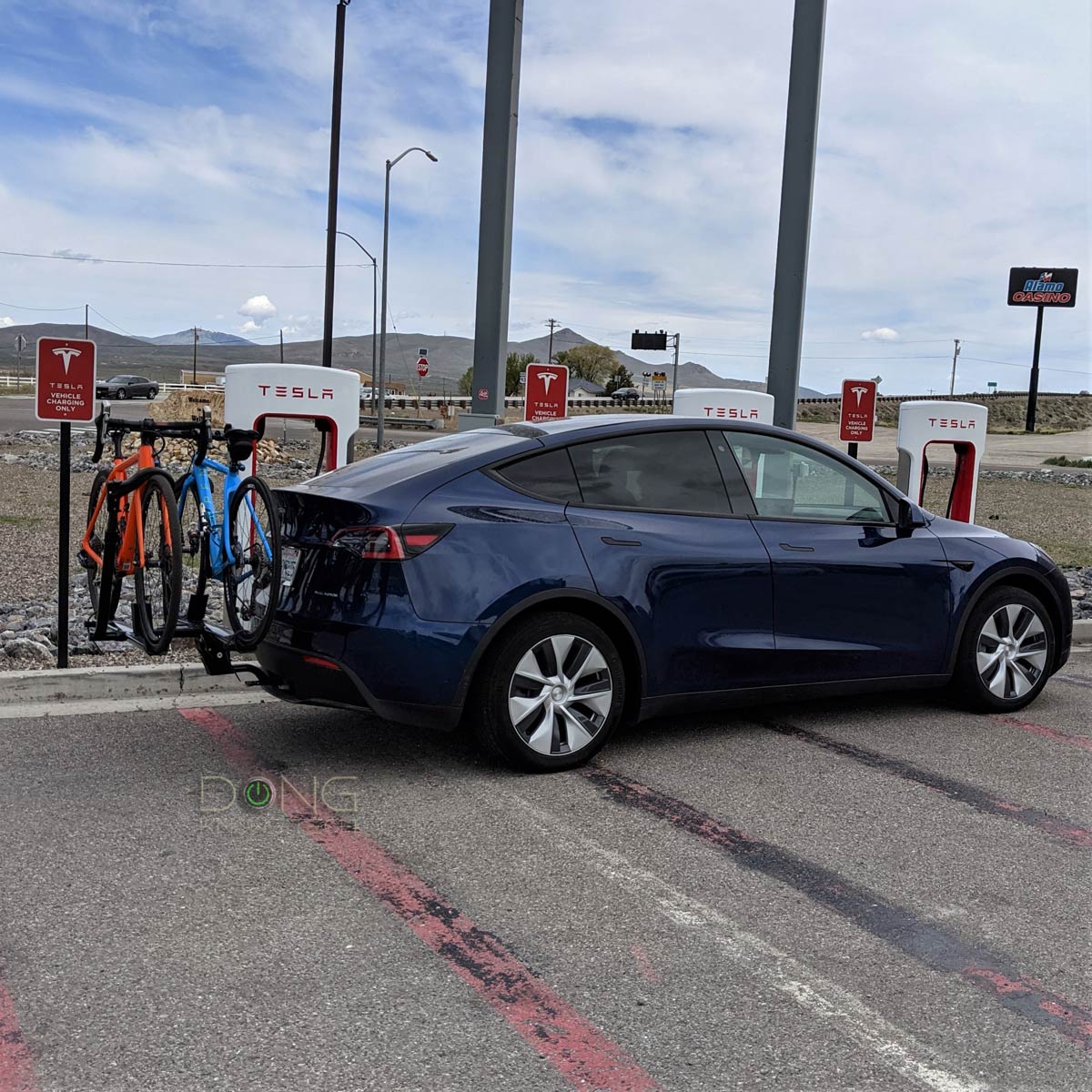 Tesla Supercharger Car with Tow Hitch Dilema