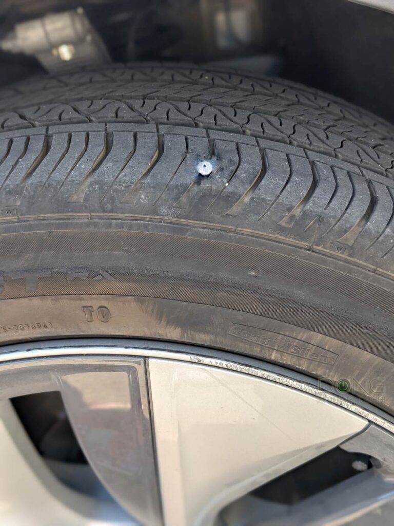 Tesla Tire Nail Puncture Before