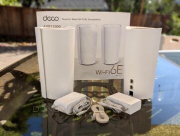 TP-Link Deco XE200 AXE11000 Whole Home Mesh Wi-Fi 6E System Box Content