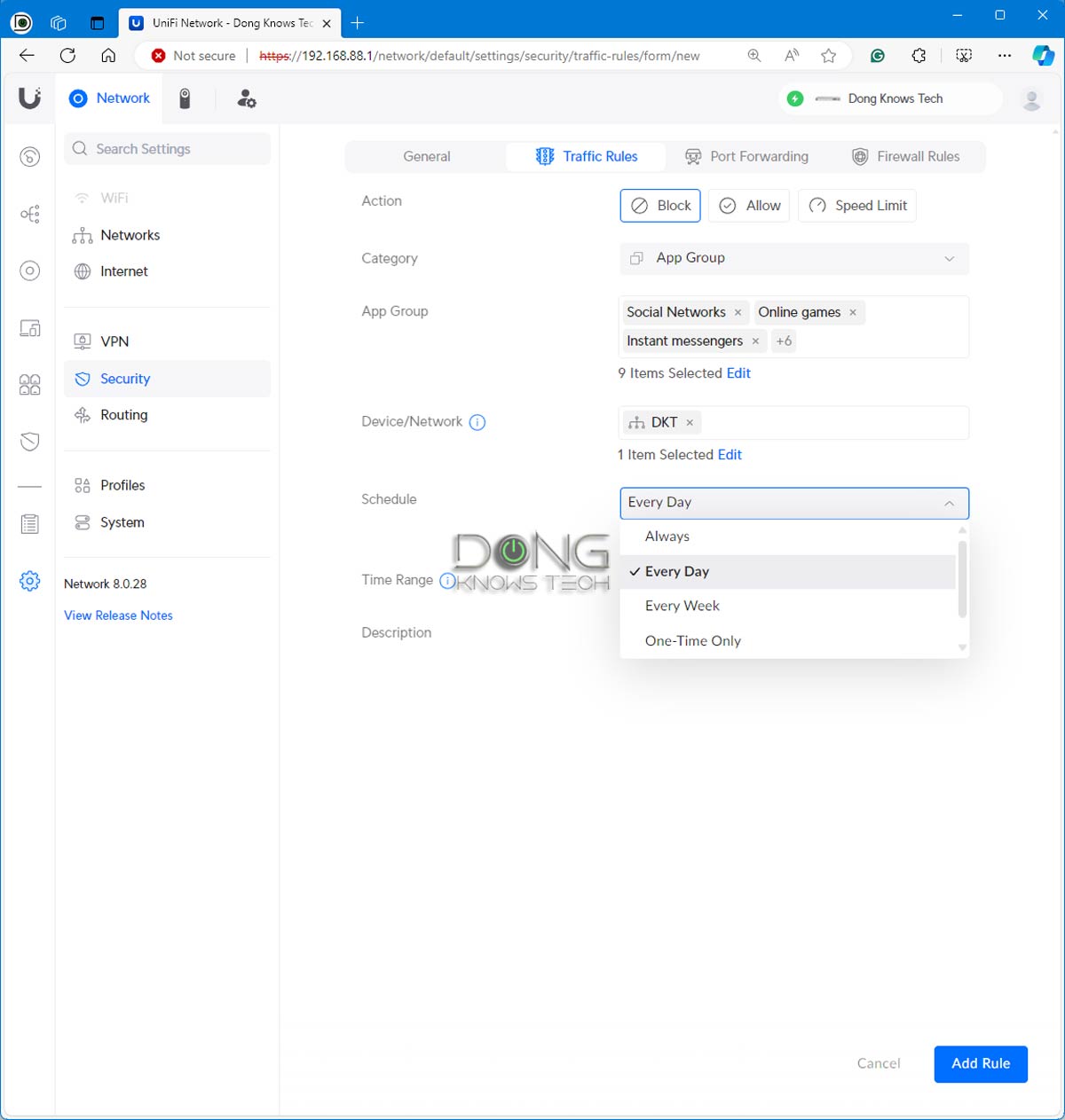 Ubiquiti UniFi Traffic Rules