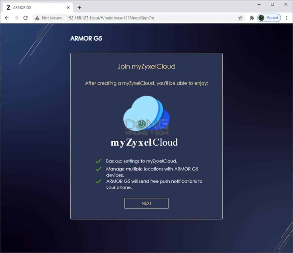 Zyxel Armor G5 Login